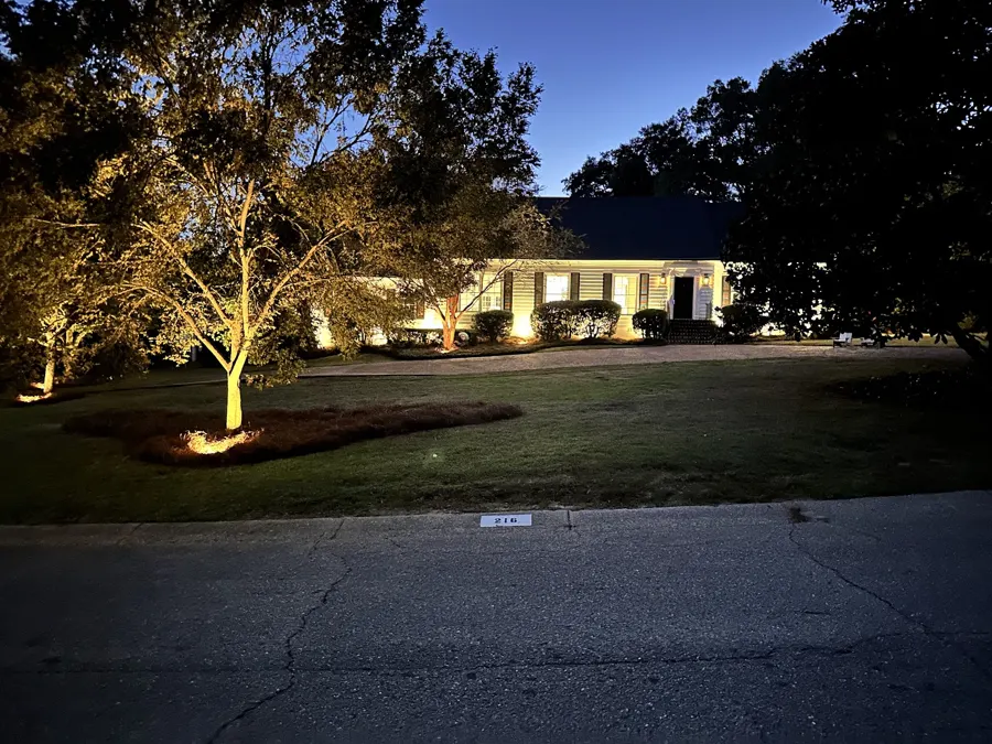 Landscape lighting at night